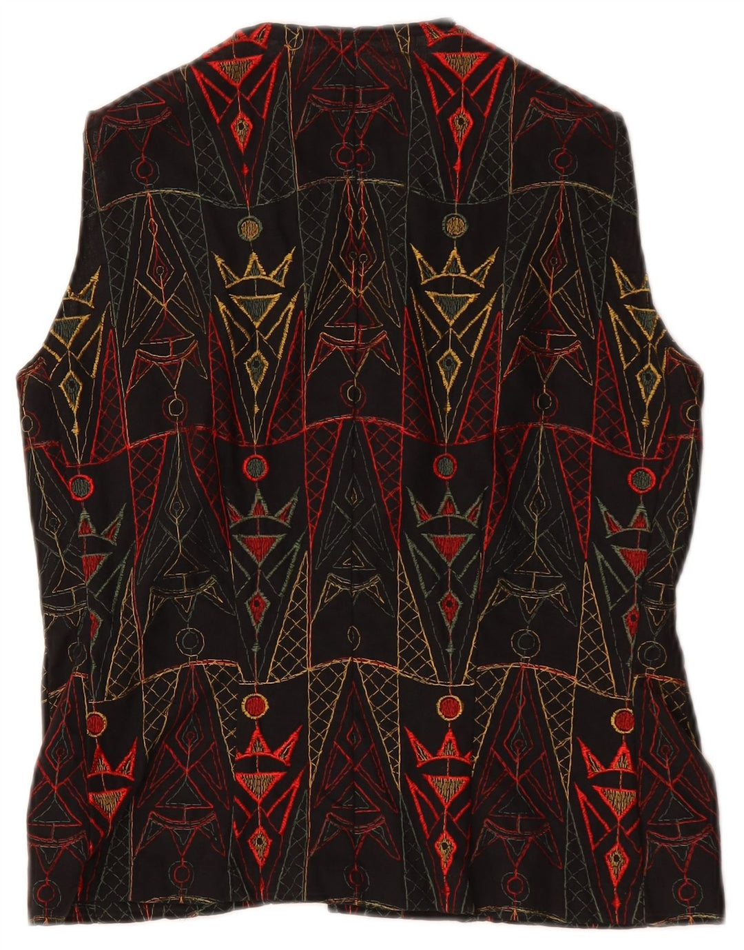 Vestă vintage pentru femei UK 12 Medium Black Geometric