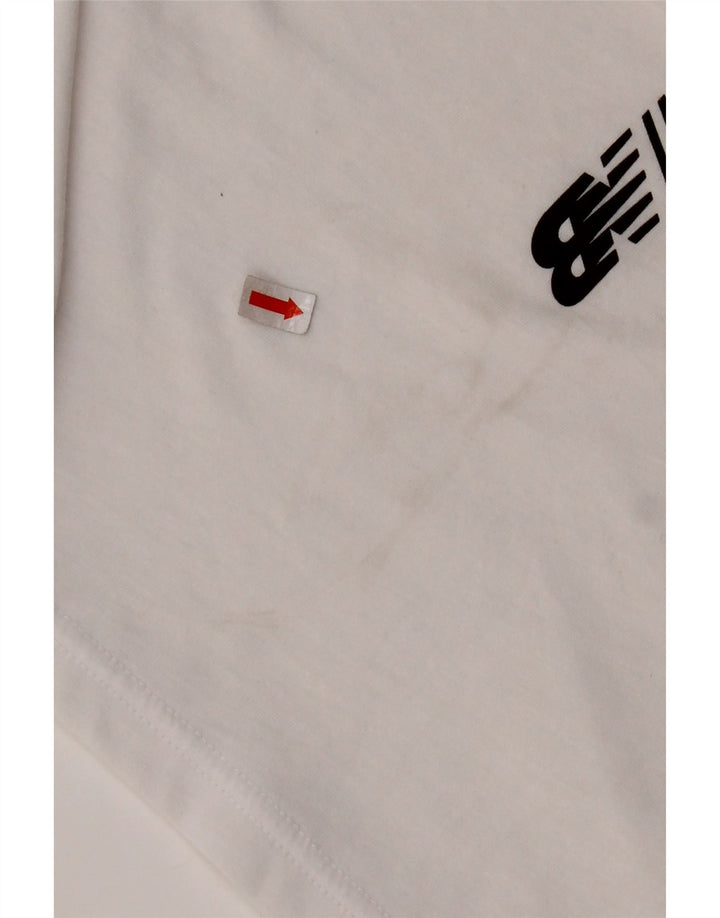 Tricou cu grafic crop NEW BALANCE Top UK 10 Bumbac alb mic