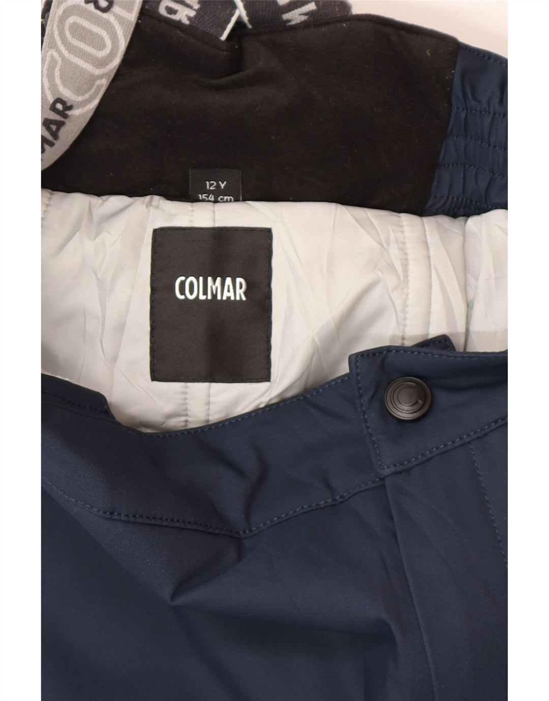 Pantaloni de schi Colmar pentru baieti 11-12 ani, albastru bleumarin, color block