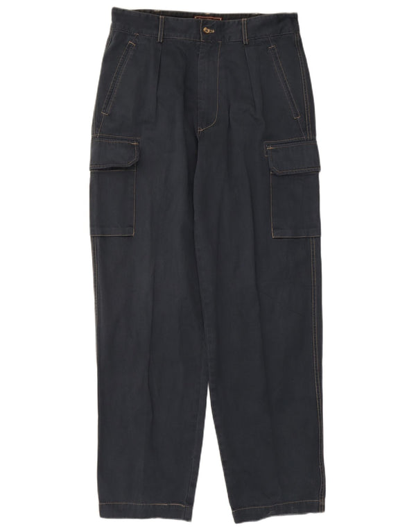 Marlboro Classics Mens Tapered Cargo Trousers EU 52 XL W36 L33 Navy Blue