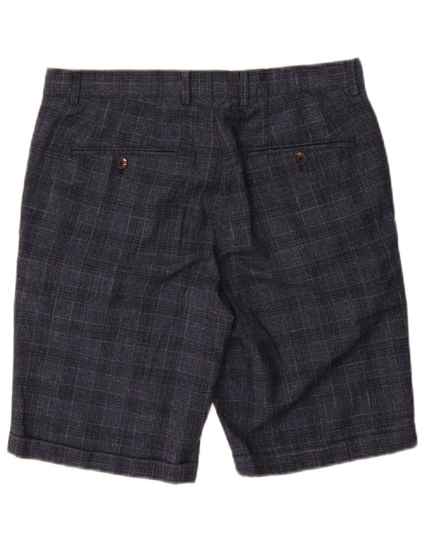 Pantaloni scurți chino pentru bărbați Reiss W30 Medium Blue Marine Check Wool