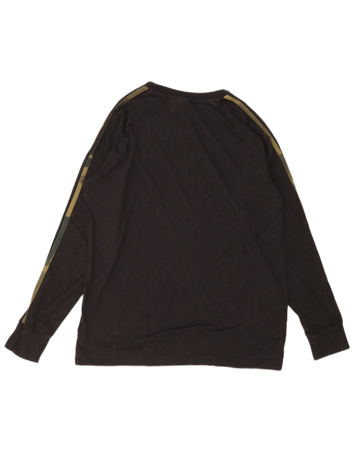 Top bărbați ADIDAS cu mânecă lungă din bumbac mediu negru