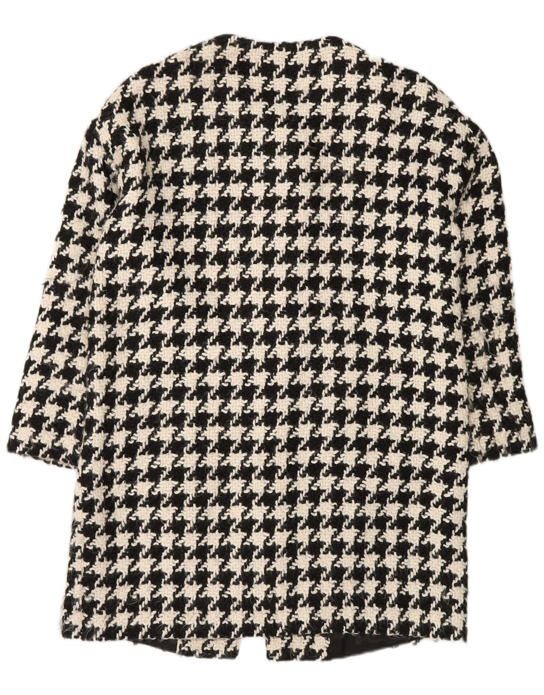 Pardesiu supradimensionat pentru femei Benetton UK 10 Small Black Houndstooth Acrylic