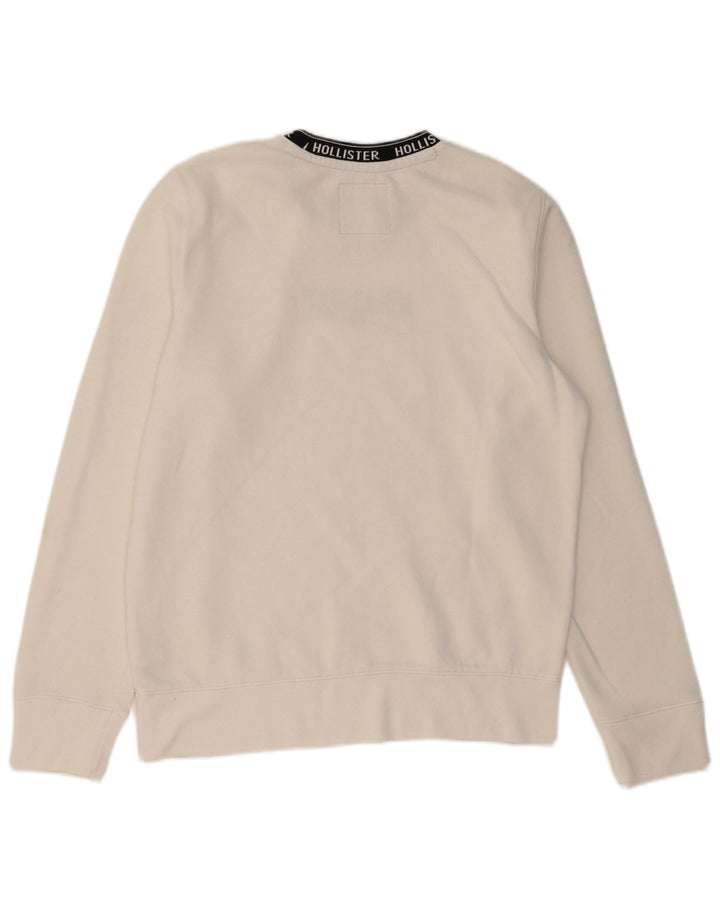 Pulover pentru bărbați cu grafică HOLLISTER, bumbac alb mediu