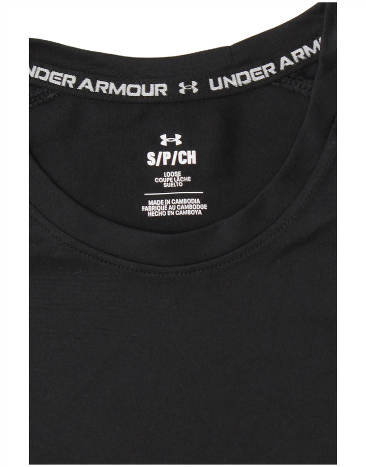 Tricou Under Armour pentru bărbați Top mic, negru, poliester color bloc