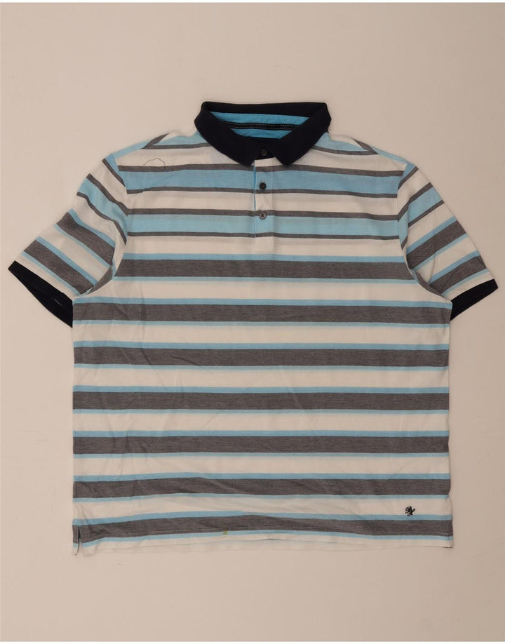 Tricou polo pentru bărbați Marks & Spencer Blue Harbour 2XL, cu dungi multicolore