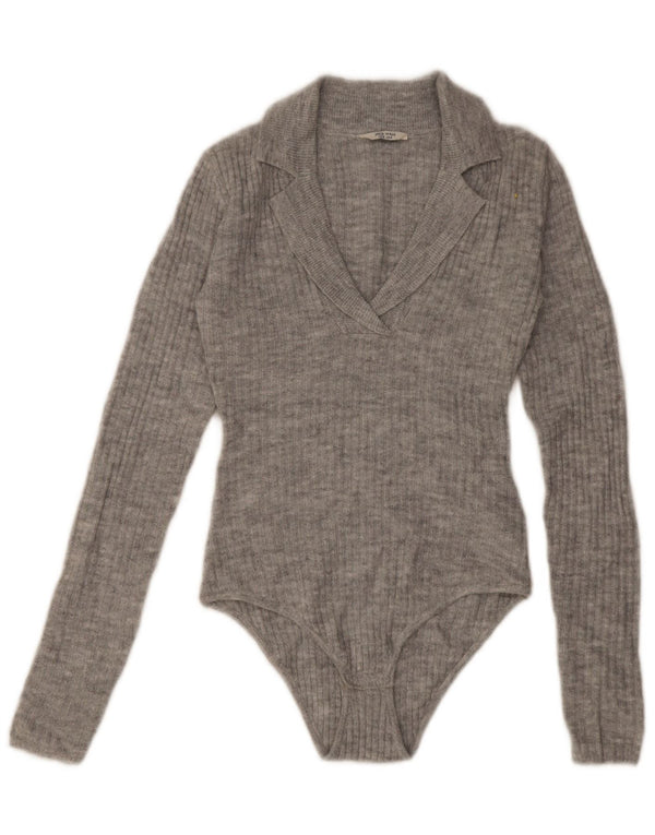 Jack Wills Body cu mânecă lungă pentru femei UK 8 Small Gri Acrilic