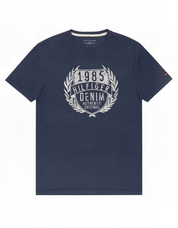 Tricou grafic pentru bărbați Tommy Hilfiger Top mare din bumbac bleumarin