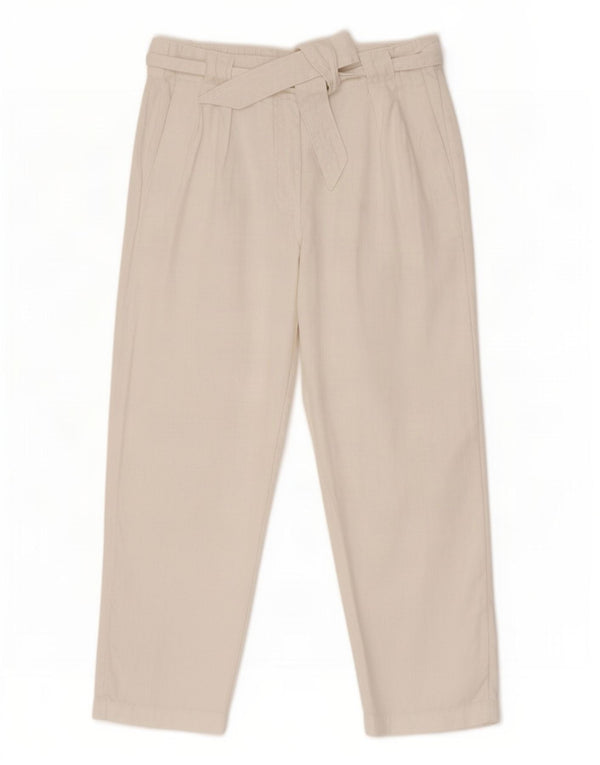 Pantaloni tăiați pentru femei Marks & Spencer UK 12 Medium W30 L24 Alb