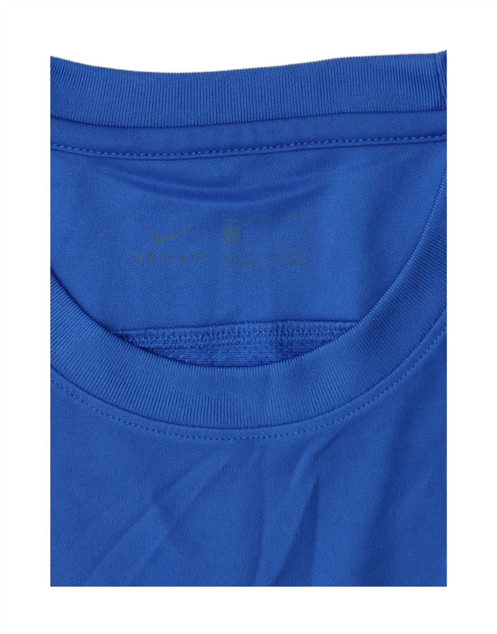 Tricou grafic NIKE Dri Fit pentru bărbați Top mare, albastru, poliester