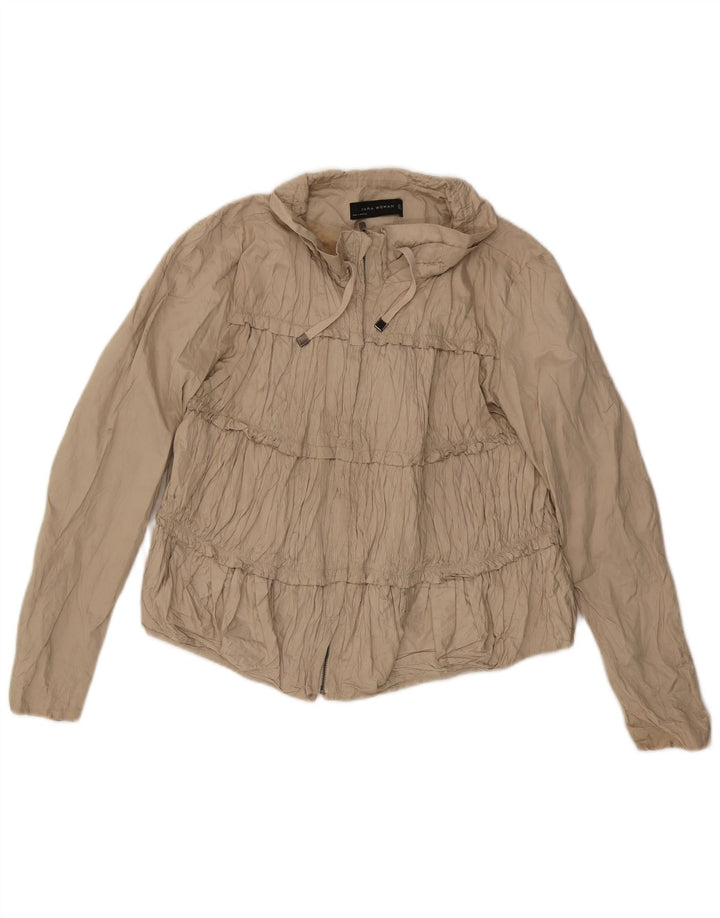 Jachetă Bomber pentru femei Zara UK 14 mare, bej, bumbac