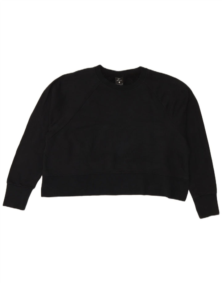 NIKE Womens Dri Fit Oversized Graphic Sweatshirt Jumper UK 16 Large Black