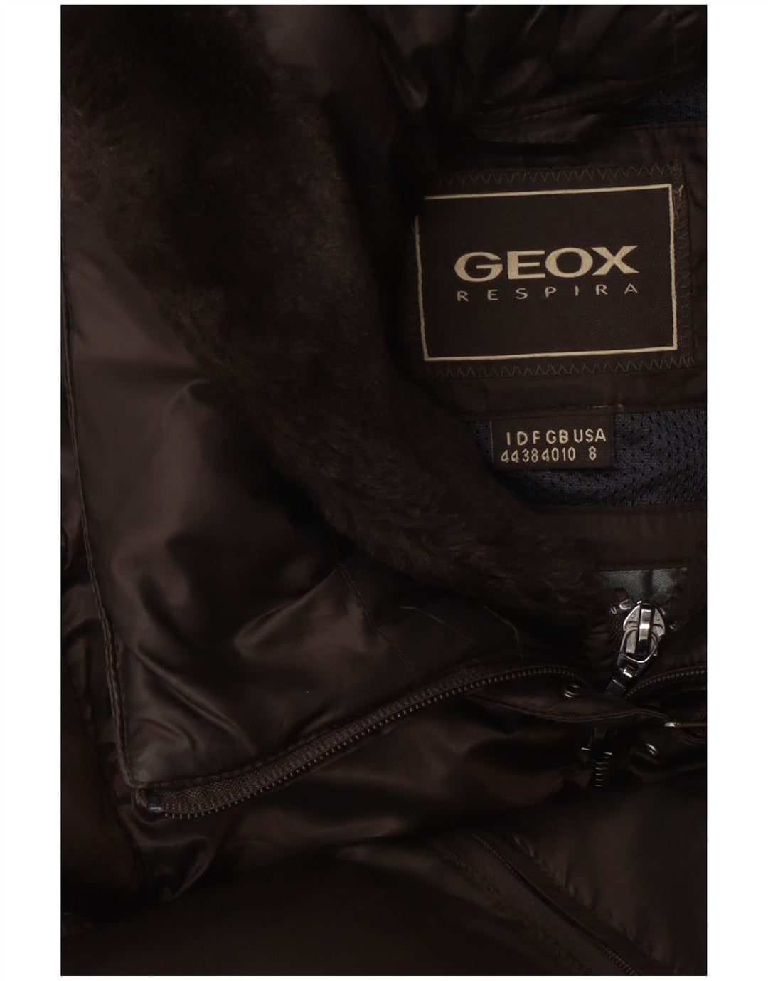 Jachetă căptușită cu glugă Geox pentru femei Respira UK 10 Small Brown
