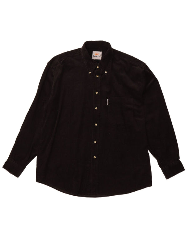 Cămașă pentru bărbați VINTAGE din velur 2XL, bumbac negru