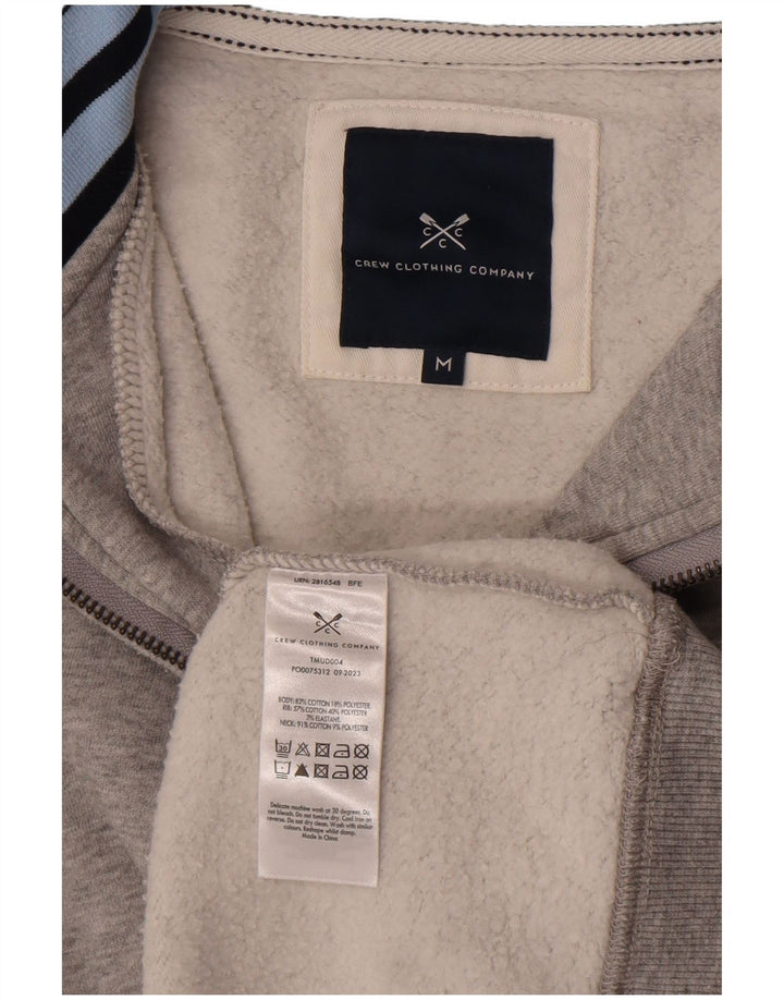 Crew Clothing Hanorac pentru bărbați cu fermoar și gât Jumper Bumbac mediu gri