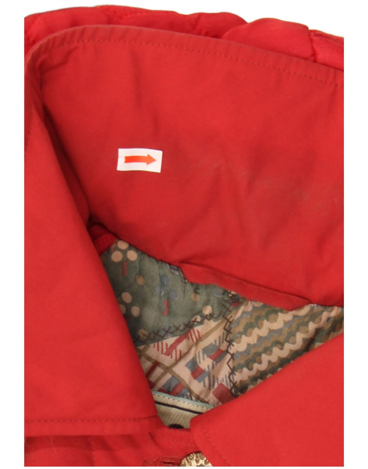 Jachetă parka supradimensionată cu glugă vintage pentru femei IT 44 roșu mediu