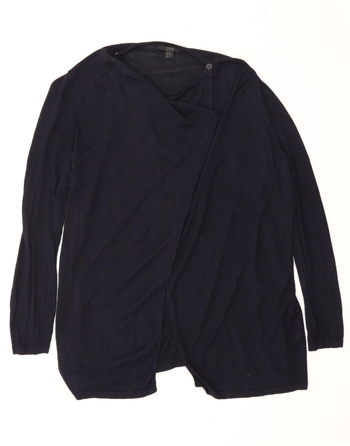 COS Womens Cardigan Sweater UK 14 Medium Navy Blue Viscose Vintage Cos and Second-Hand Cos from Messina Hembry 