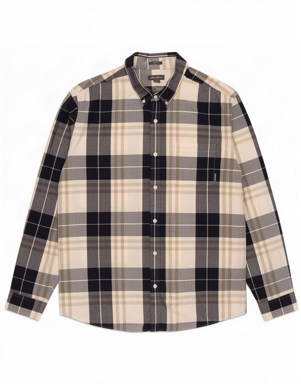 Eddie Bauer Cămașă clasică pentru bărbați, 2XL, bumbac cu carouri bleumarin