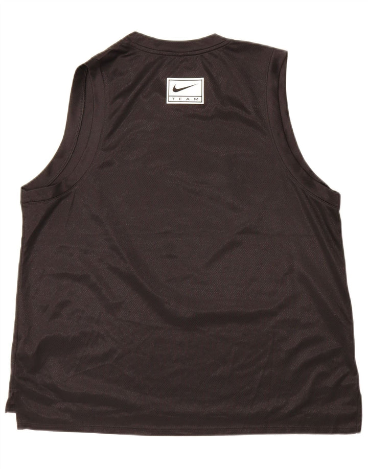 Top cu vestă grafică Nike Dri Fit pentru femei UK 18 XL Poliester negru