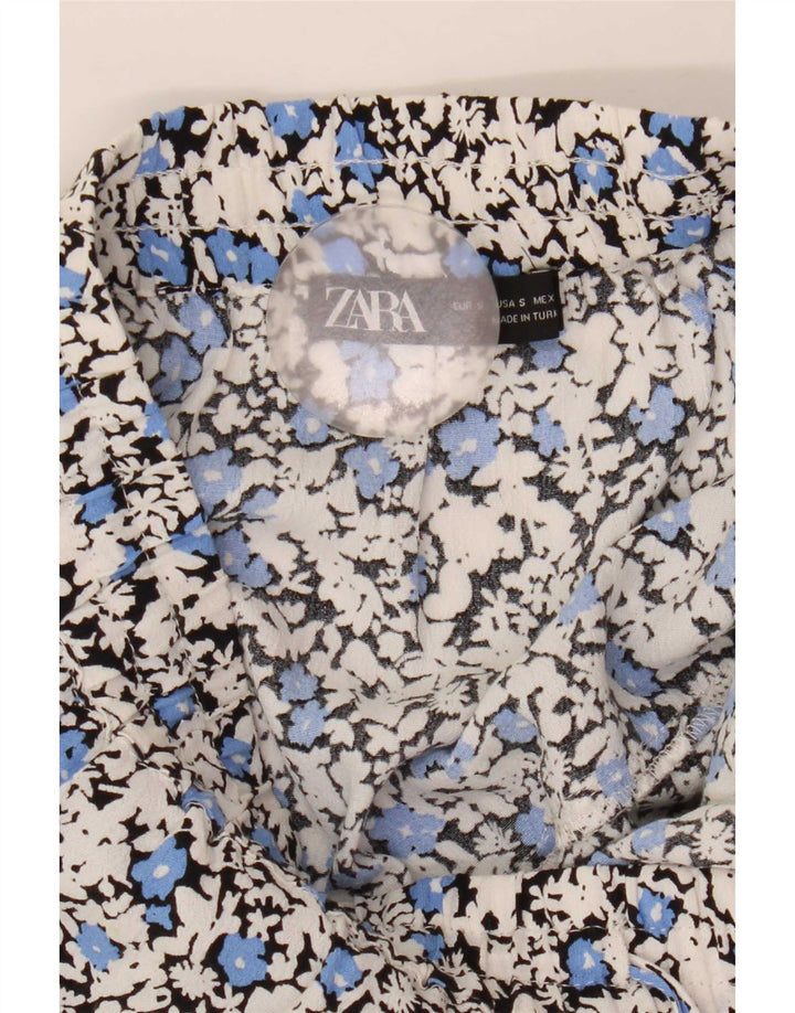 Pantaloni de damă Zara Mici W26 Viscoză Florală Multicoloră