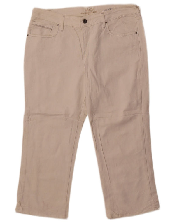 Blugi Capri pentru femei Levi's US 12 Large W32 L22 Bumbac alb