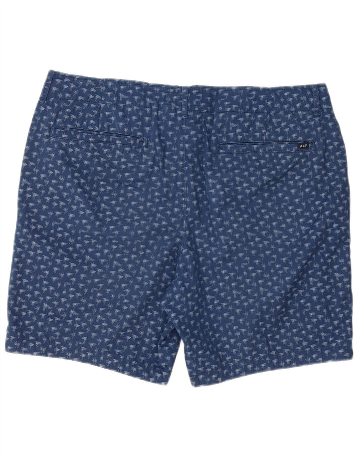 Pantaloni scurți chino cu model abstract Abercrombie & Fitch pentru bărbați W36 mari bleumarin