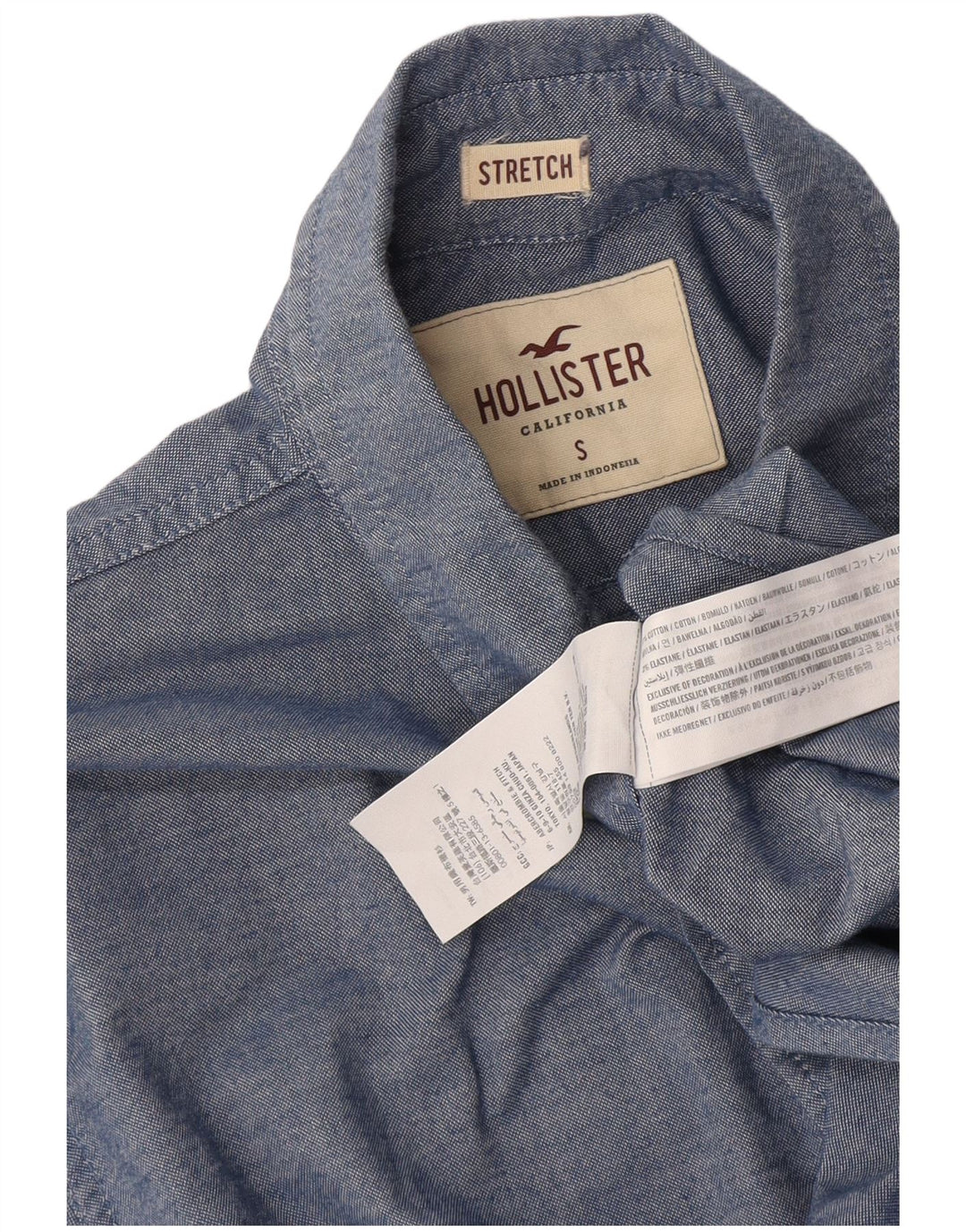 Cămașă Hollister Bărbați Mic Albastru Bumbac