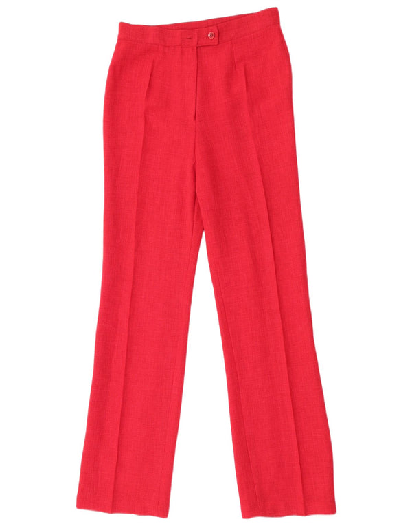 Sasha Pantaloni de costum drepți cu talie înaltă pentru femei UK 12 Medium W28 L20 Red