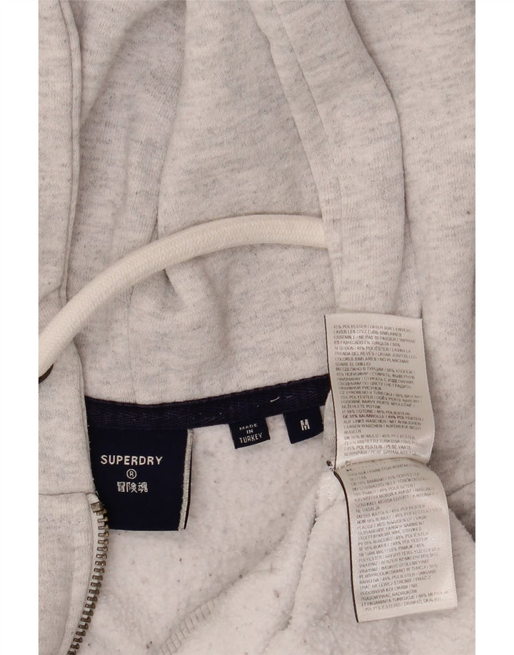 Pulover Superdry pentru bărbați, cu fermoar grafic, bumbac, gri mediu