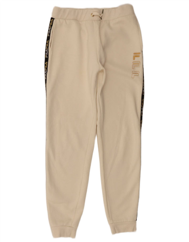 Pantaloni de trening cu grafic pentru femei Fila Joggeri UK 14 Poliester mediu bej