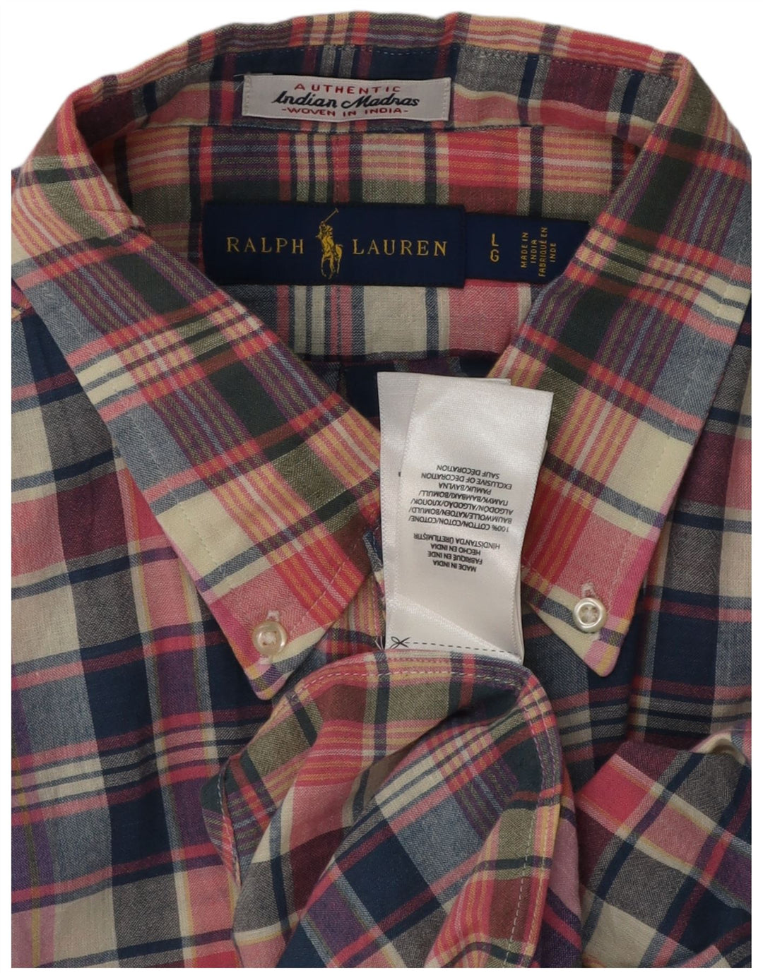Cămașă pentru bărbați Ralph Lauren cu mânecă scurtă, mare, multicoloră, din bumbac