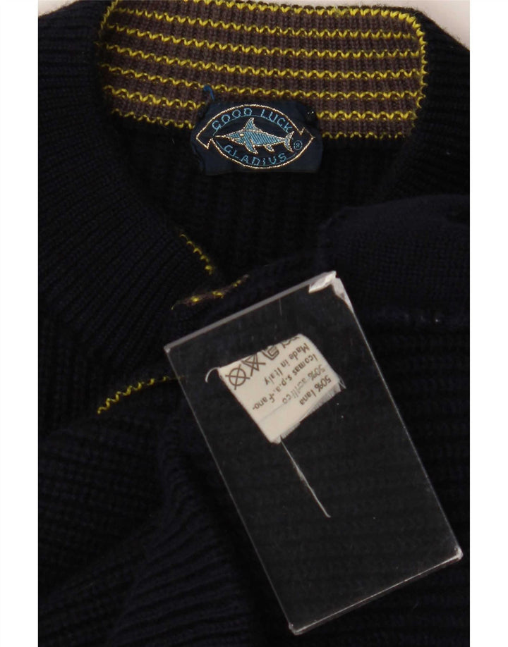 Pulover cardigan pentru bărbați Good Luck Lână albastru bleumarin mediu
