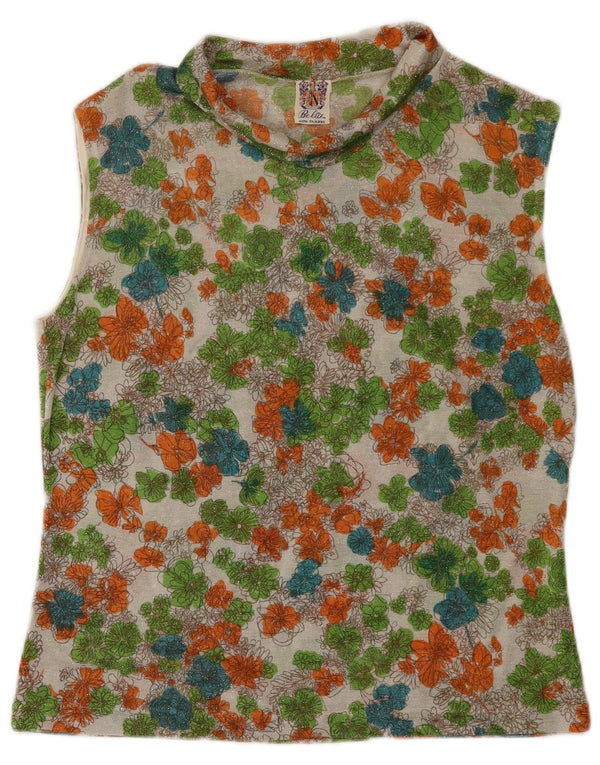 Vestă vintage pentru femei UK 16 mare, multicoloră, florală