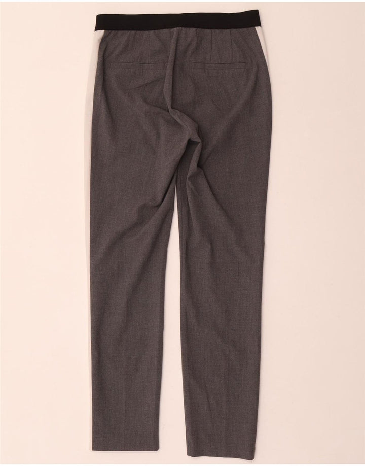 Pantaloni chino slim pentru femei Zara Mici L26 L28 Gri Poliester color bloc