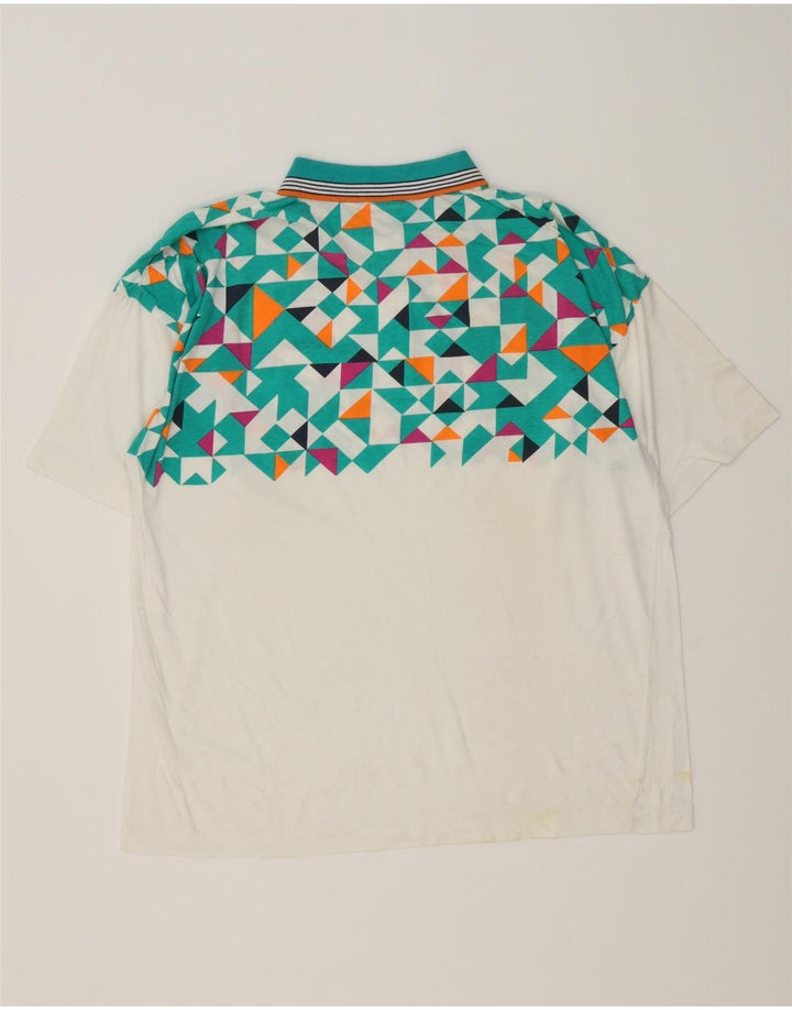 Tricou polo pentru bărbați Lotto, mare, alb, geometric