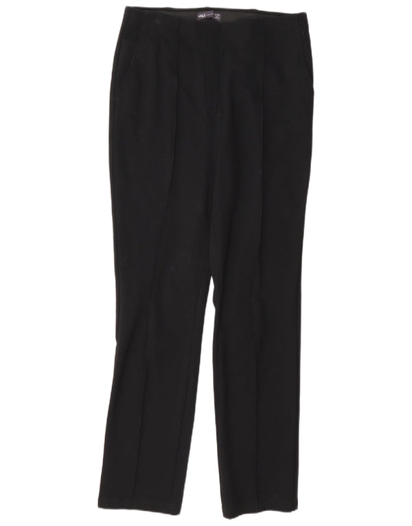 Pantaloni de costum drepți pentru femei Marks & Spencer UK 12 Medium L32 L30 Negru