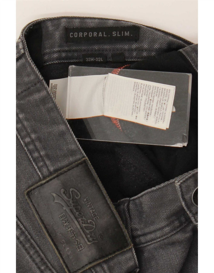 Blugi Superdry Corporal Slim pentru bărbați W33 L32 bumbac gri