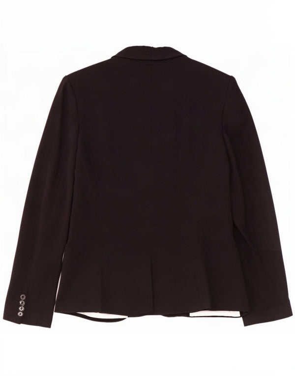 Blazer pentru femei Zara cu 1 nasture, UK 10, mic, negru, viscoză