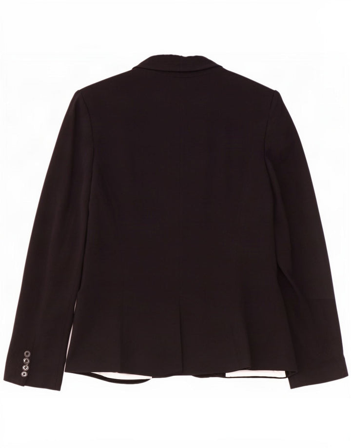 Blazer pentru femei Zara cu 1 nasture, UK 10, mic, negru, viscoză