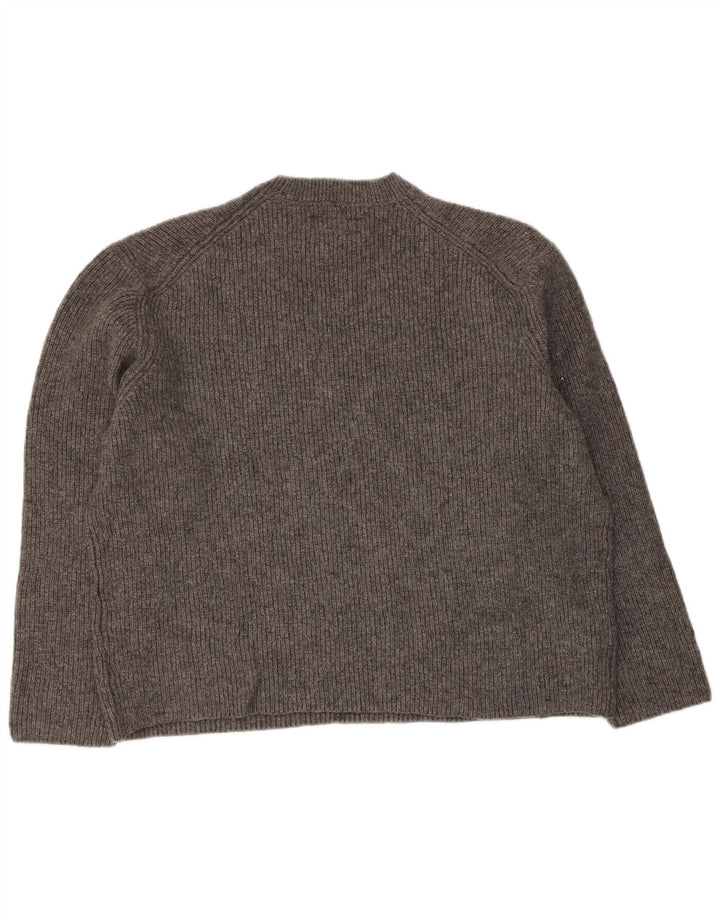 All Saints Pulover supradimensionat pentru femei cu gâtul turnat UK 14 Medium Gri Lână