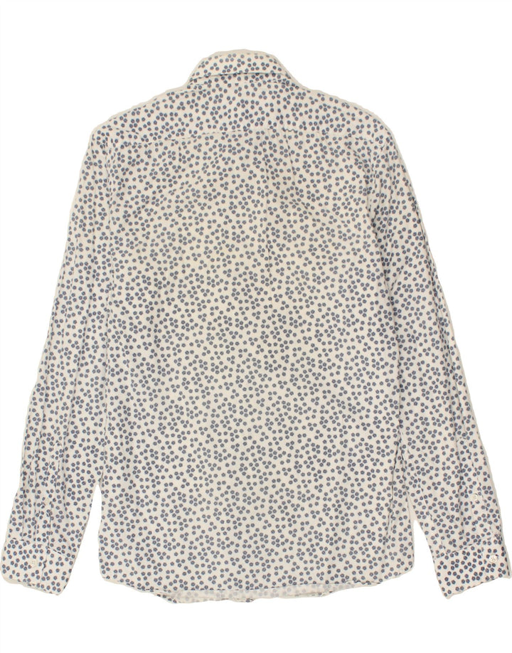 JULES Mens Fitted Shirt Small White Floral Vintage Jules and Second-Hand Jules from Messina Hembry 