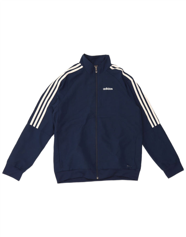 Jachetă Adidas Climalite pentru trening pentru băieți 13-14 ani, poliester, albastru bleumarin