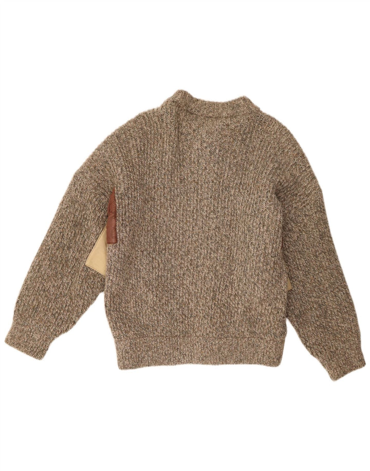 Pulover Cardigan Vintage pentru bărbați IT 52 Lână mare, gri cu pete