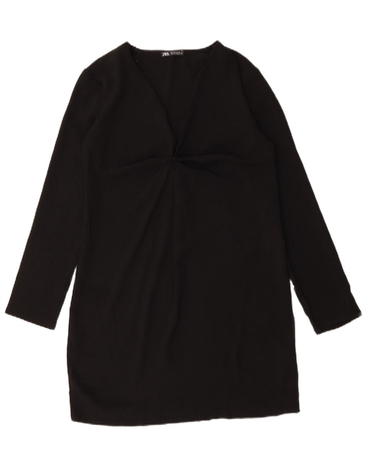 Rochie cu mânecă lungă Zara pentru femei UK 10 Poliester negru mic