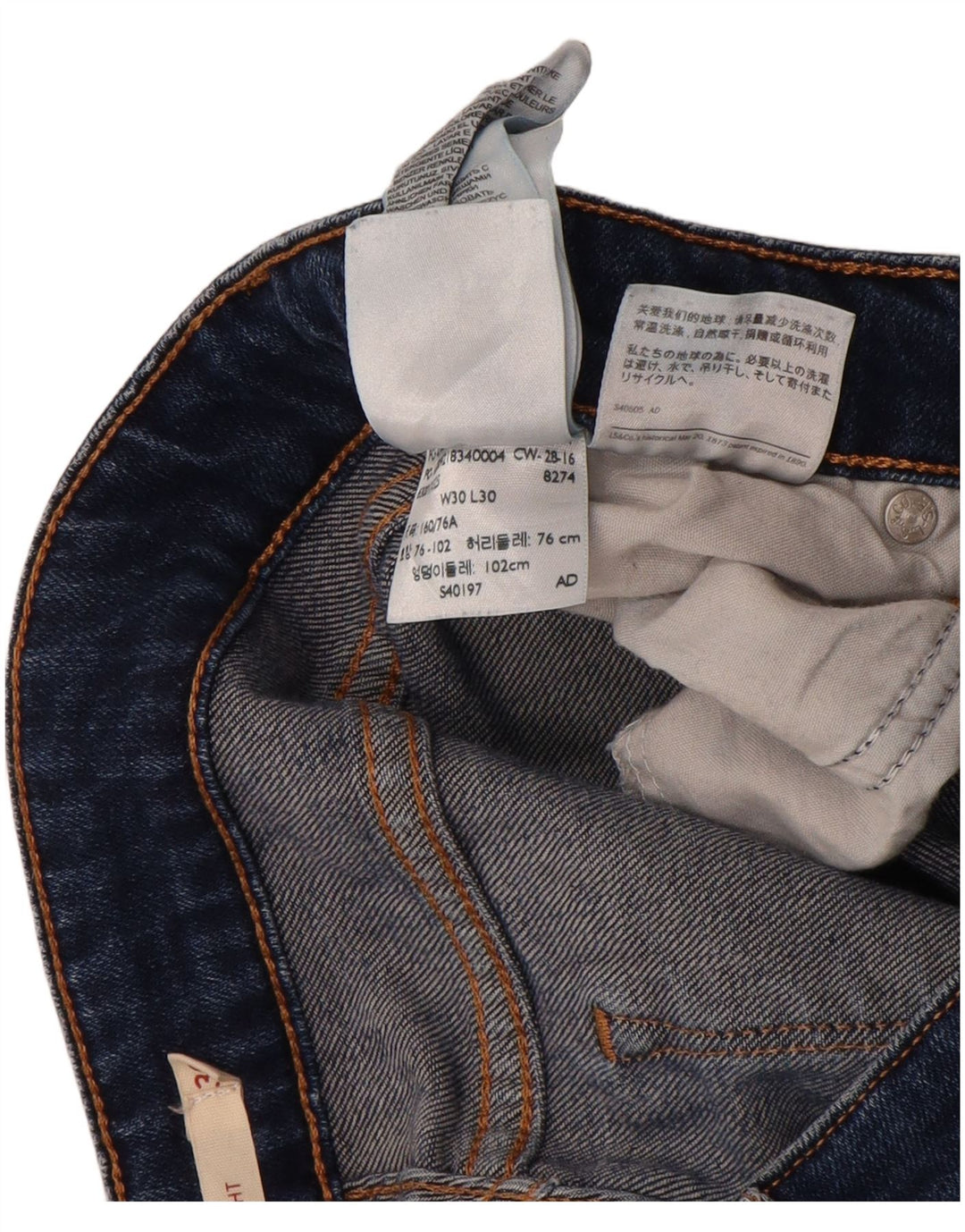 Blugi drepti pentru femei Levi's 714 W30 L30 Bumbac albastru
