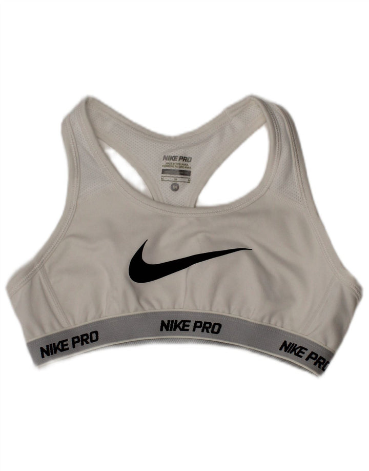 Sutien sport pentru femei Nike Dri Fit Graphic Top Mediu Alb Poliester Sport