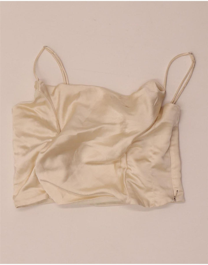 Top Crop pentru femei Zara UK 14 Large Off White