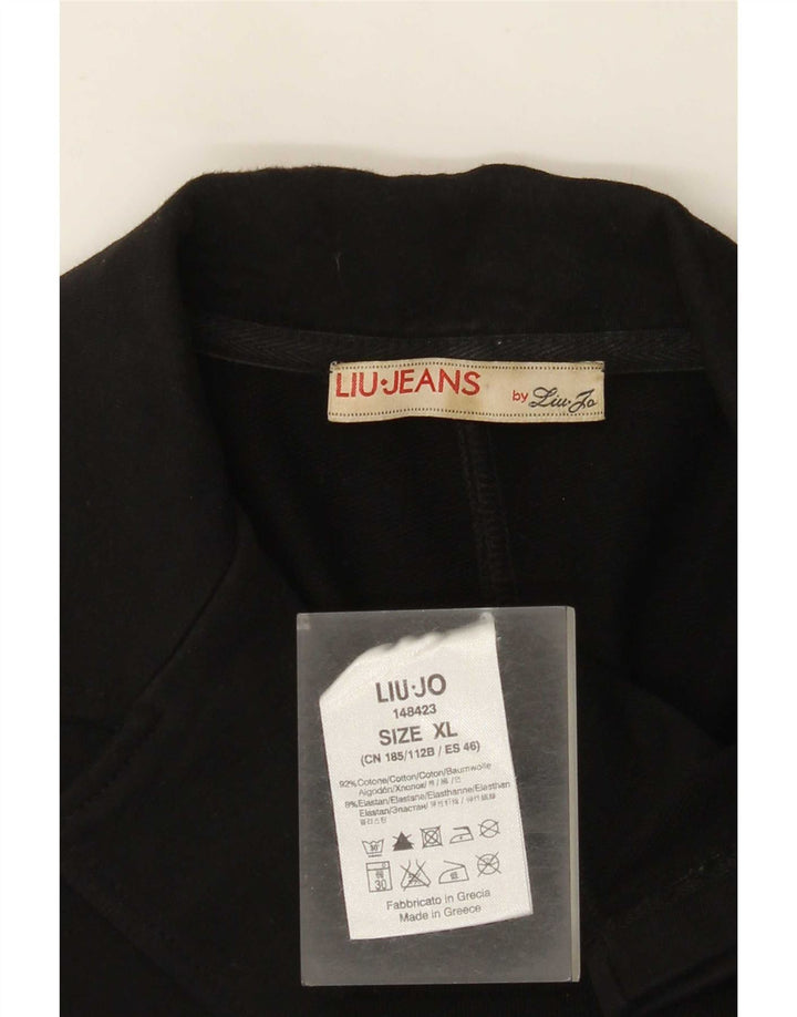 Jachetă Liu Jo pentru femei, cu 1 nasture, UK 18 XL, bumbac negru