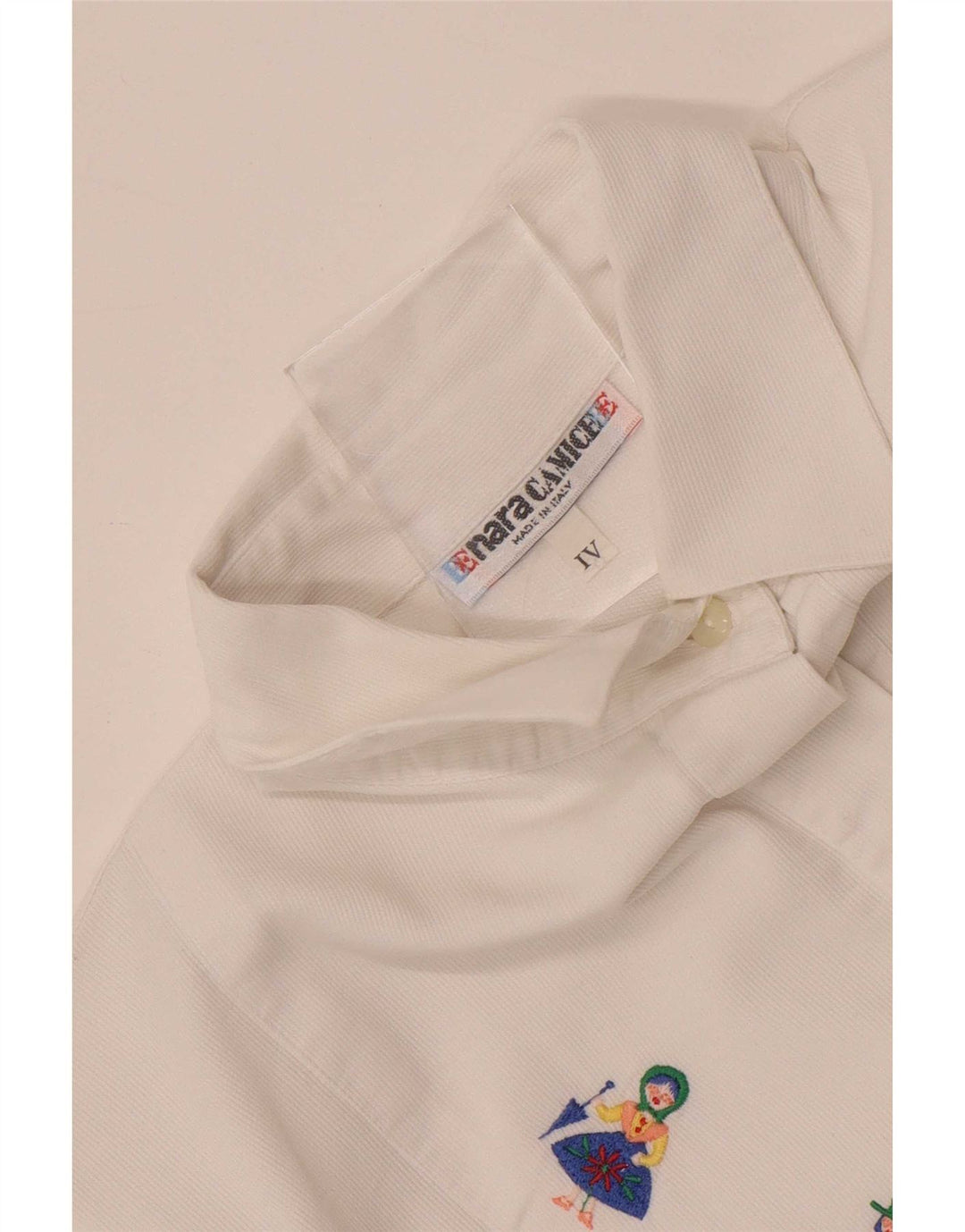 Bluză cămașă cu grafică Naracamicee pentru femei UK 14 Medium White Ethnic