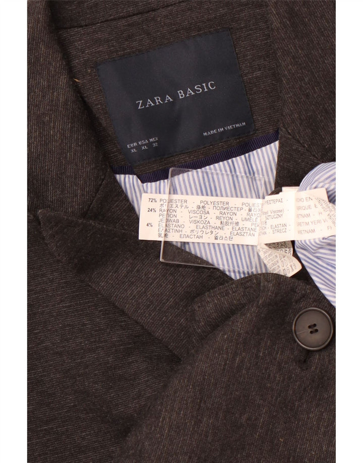 Jachetă ZARA pentru femei, cu 1 nasture, UK 18 XL, poliester gri